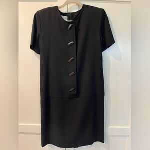 Vintage Evan Picone Black Dress with Button Detail Women’s | 6